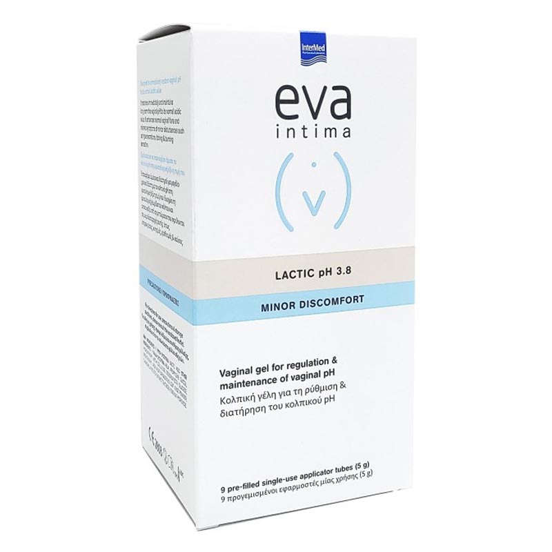 Intermed Intermed Eva Intima Minor Discomfort Lactic pH 3.8 - Προγεμισμένοι Κολπικοί Εφαρμοστές Μίας Χρήσης (9 τμχ )