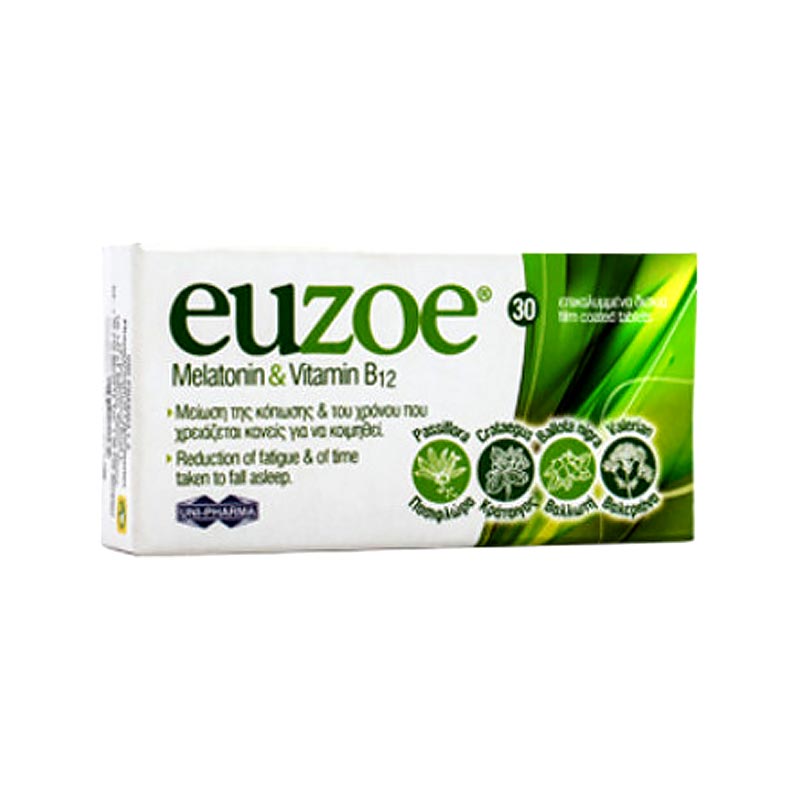 Uni-Pharma Euzoe Melatonin & Vitamin B12 30 ταμπλέτες