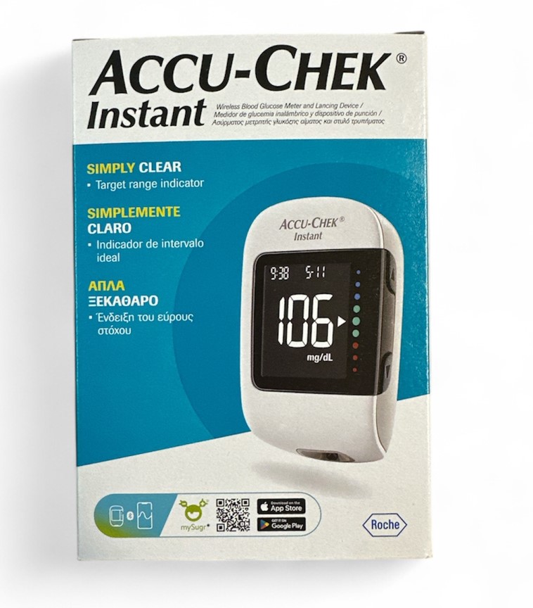 Roche Accu-Check Instant Μετρητής Σακχάρου με Bluetooth & Στυλό Τρυπήματος