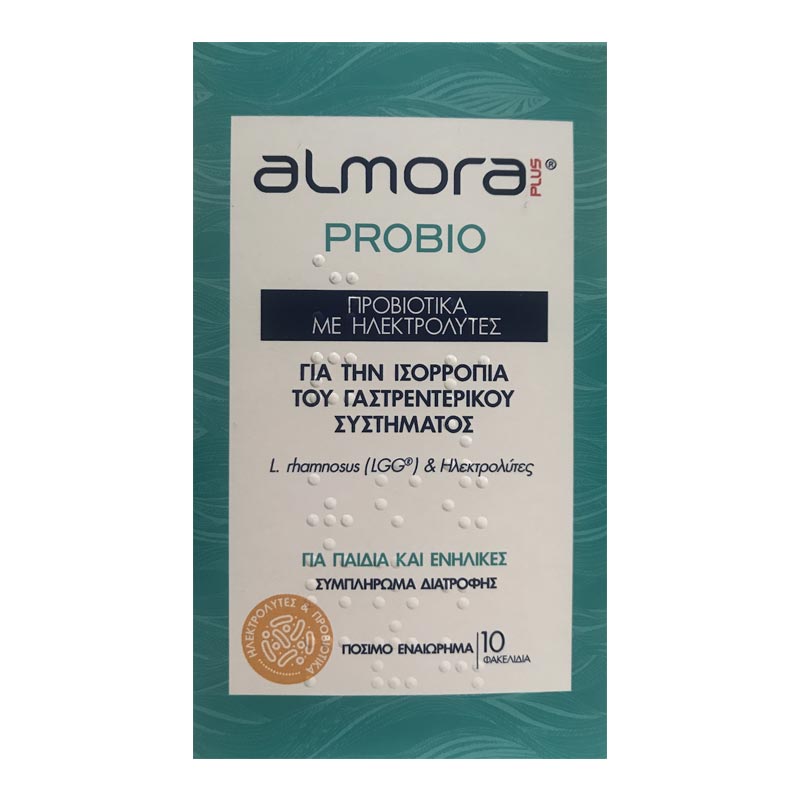 Elpen Almora Plus Probio Προβιοτικά με Ηλεκτρολύτες Πόσιμο Εναιώρημα x 10 Φακελίδια