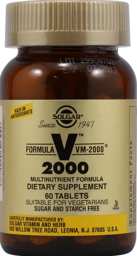 Solgar VM-2000  Συμπλήρωμα Διατροφής Πολυβιταμινών 60 Ταμπλέτες