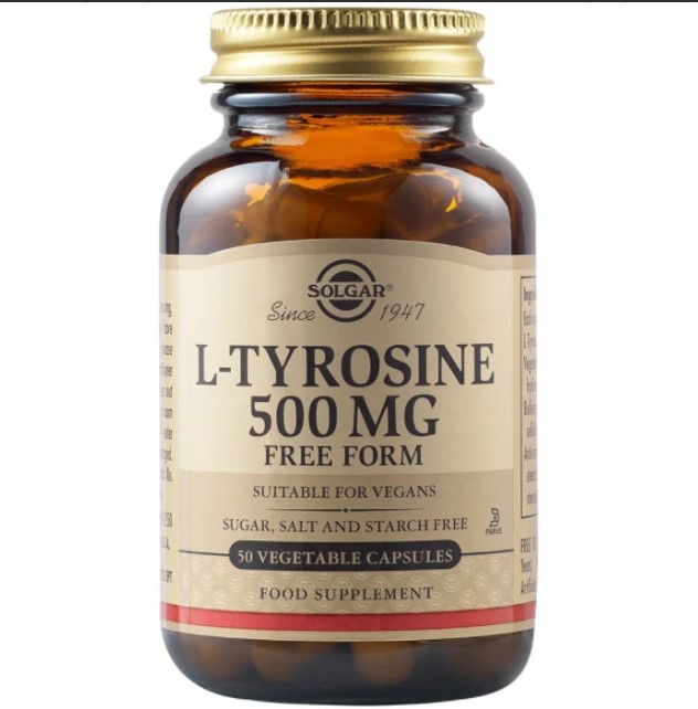 Solgar L-Tyrosine, Θυρεοειδής Αδένας - Σύνθεση Μελανίνης, 500mg 50 κάψουλες