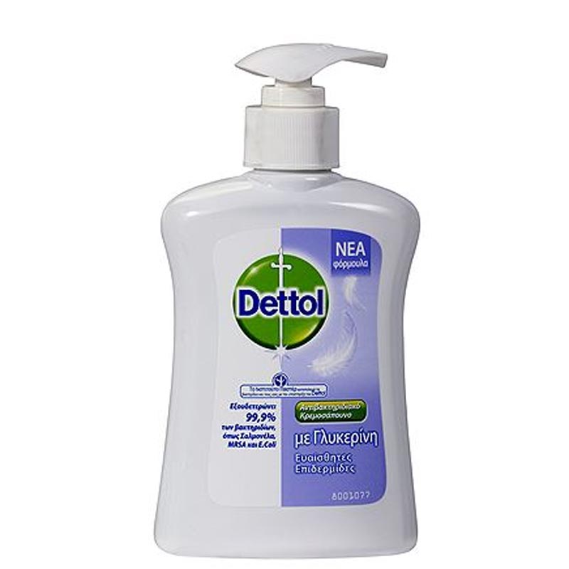 Dettol Αντιβακτηριδιακό Κρεμοσάπουνο Με Γλυκερίνη για Ευαίσθητες Επιδερμίδες 250ml