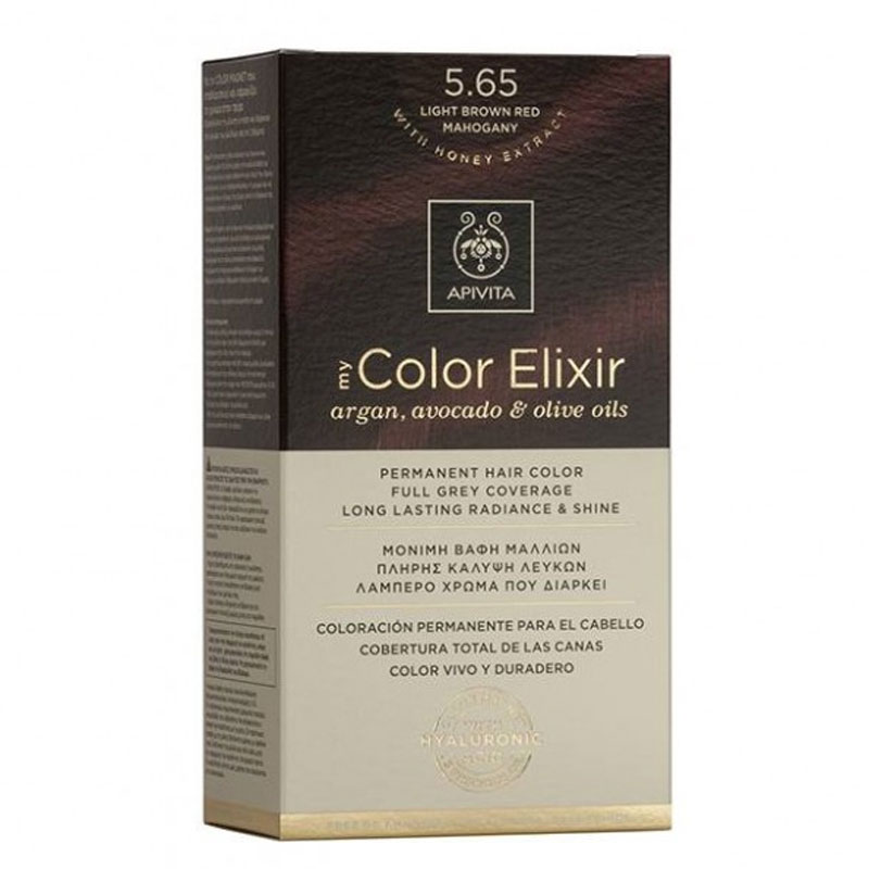 Apivita My Color Elixir Βαφή Μαλλιών 5.65 Καστανό Ανοιχτό Κόκκινο Μαονί