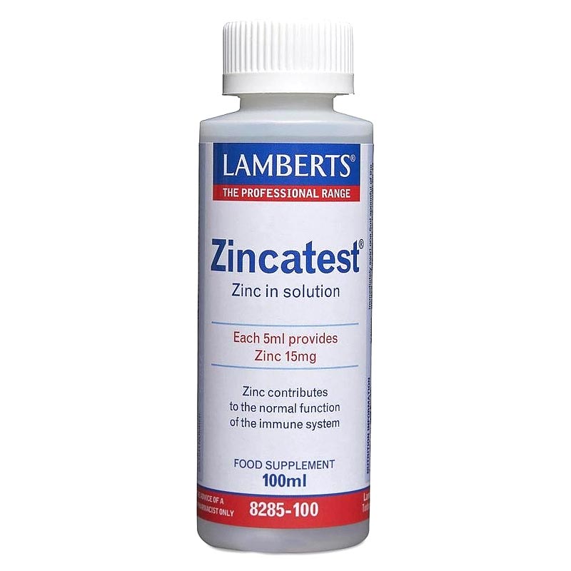 Lamberts Zincatest 15mg, Συμπλήρωμα Διατροφής Θειικού Ψευδαργύρου σε Υγρή Μορφή 100ml