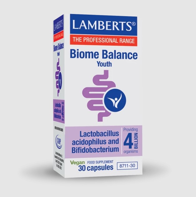 Lamberts Biome Balance Youth Συμπλήρωμα Διατροφής με Προβιοτικά 30 Κάψουλες