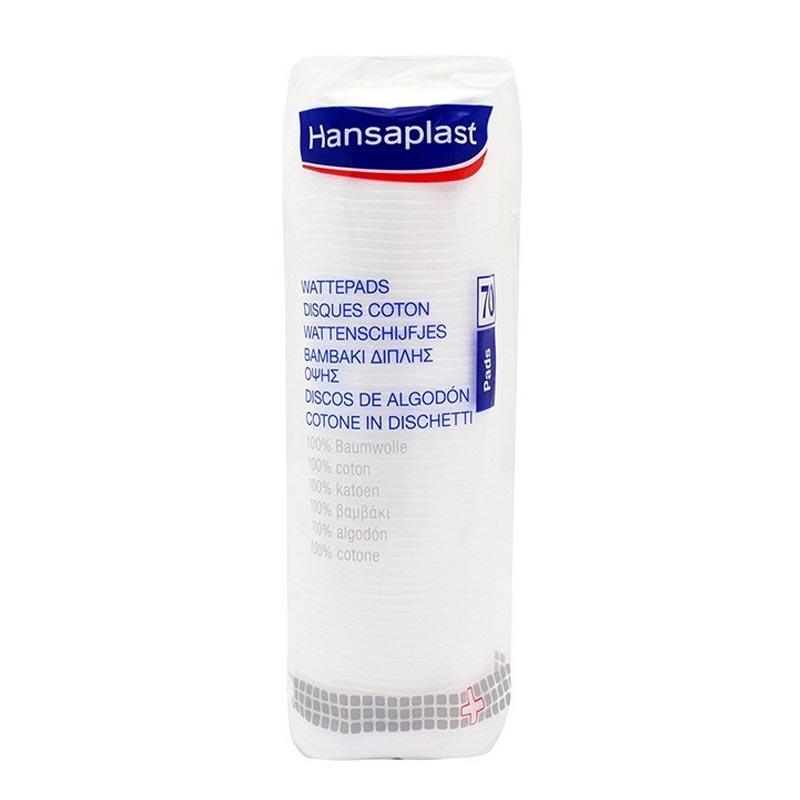 Hansaplast Cotton Pads Βαμβάκι Διπλής Όψης, 70 τμχ