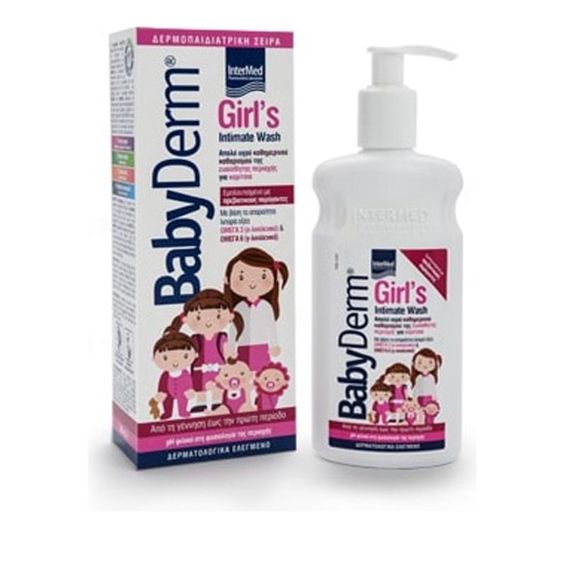 Intermed Babyderm Girls Intimate Wash, Καθαριστικό Ευαίσθητης Περιοχής για Κορίτσια 300ml