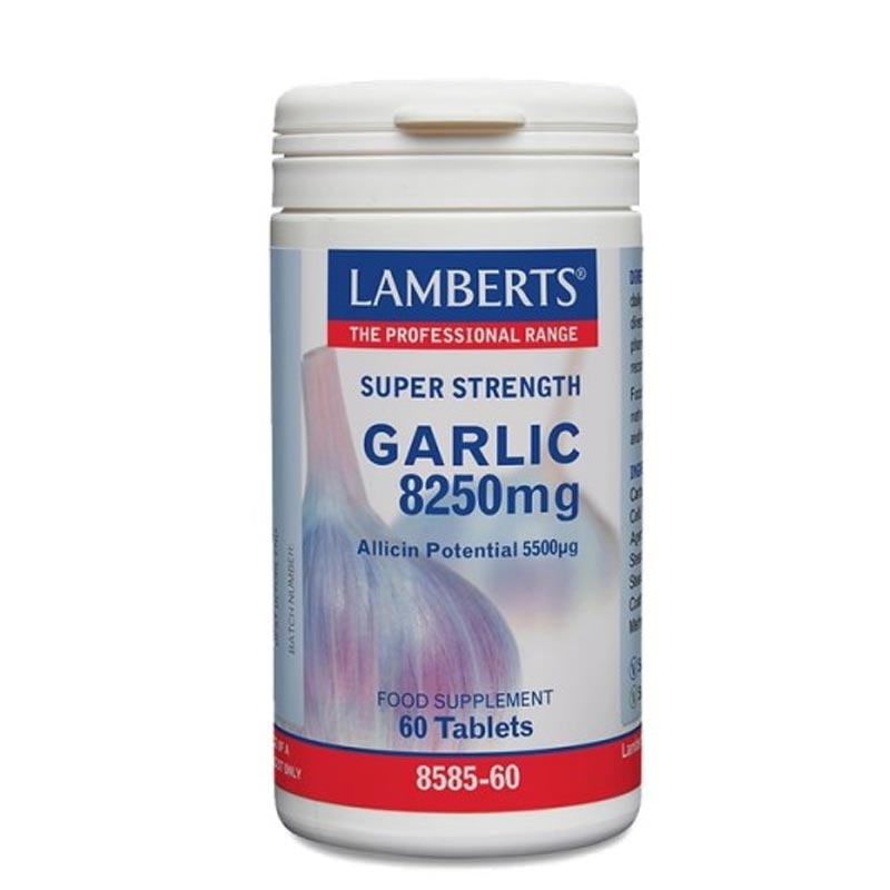 Lamberts Garlic 8250mg Συμπλήρωμα Διατροφής Σκόρδου Για Το Καρδιαγγειακό Σύστημα 60 ταμπλέτες