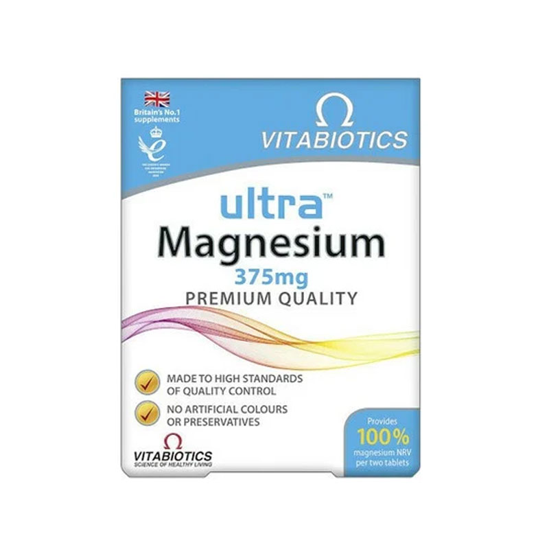 Vitabiotics - Ultra magnesium 375mg Συμπλήρωμα διατροφής με Μαγνήσιο - 60tabs