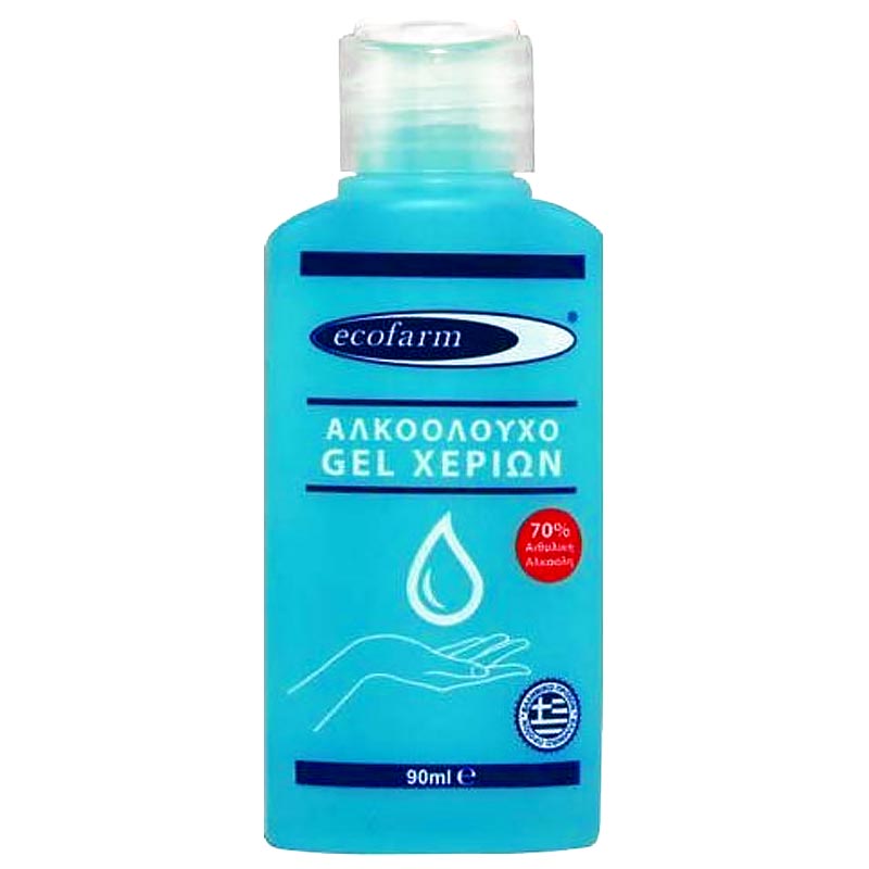 Ecofarm Alcohol Hand Gel Τζελ Χεριών Αντισηπτικό Αλκοολούχο 90ml