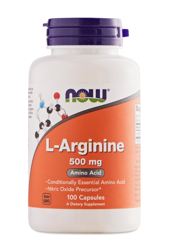 Now Foods L-Arginine 500mg Συμπλήρωμα Διατροφής Αμινοξέων 100 Κάψουλες