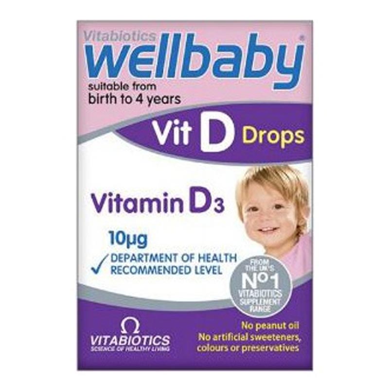 Vitabiotics Wellbaby Vit D Drops Συμπλήρωμα Διατροφής Με Βιταμίνη D 10μg 30ml