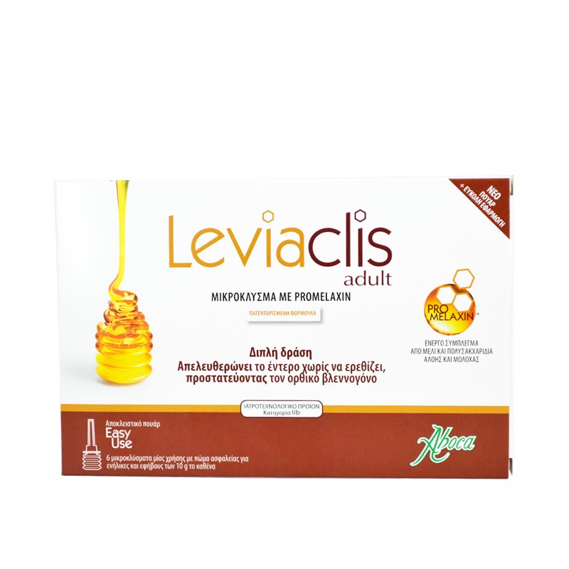 Aboca Leviaclis Adult - Μικροκλύσμα Με Promelaxin Για Την Καταπολέμηση Της Δυσκοιλιότητας, 6x10g