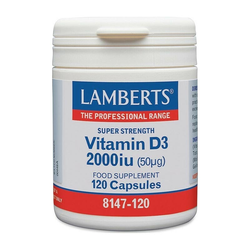 Lamberts Vitamin D3 2000 iu Συμπλήρωμα Διατροφής Βιταμίνης D- 120Caps