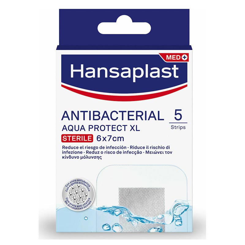Hansaplast Antibacterial XL Aqua Protect Sterile 6x7cm 5τμχ