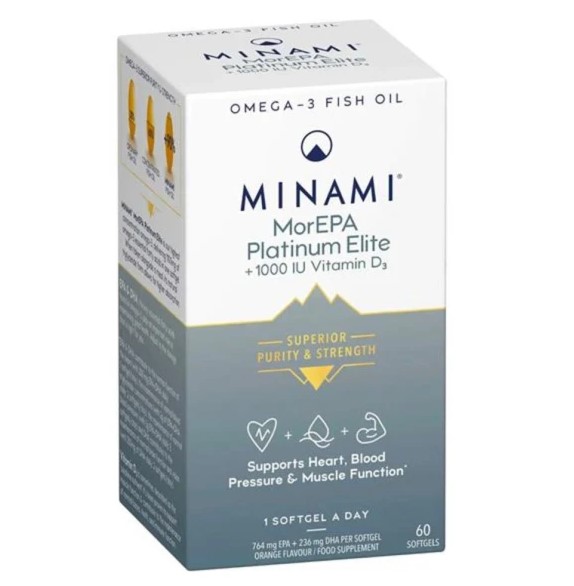Minami MorEPA Platinum Elite & 1000 IU Vitamin D3, 60 softgels