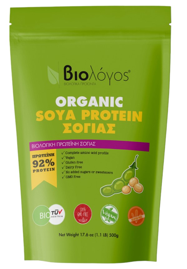 Βιολόγος Organic Soy Protein 92% Χωρίς Γλουτένη & Λακτόζη 500gr