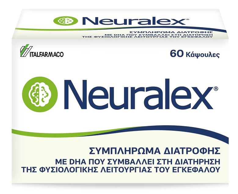 ItalFarmaco Neuralex Συμπλήρωμα Διατροφής Συμβάλλει στη Διατήρηση της Φυσιολογικής Λειτουργίας του Εγκεφάλου 60 Κάψουλες