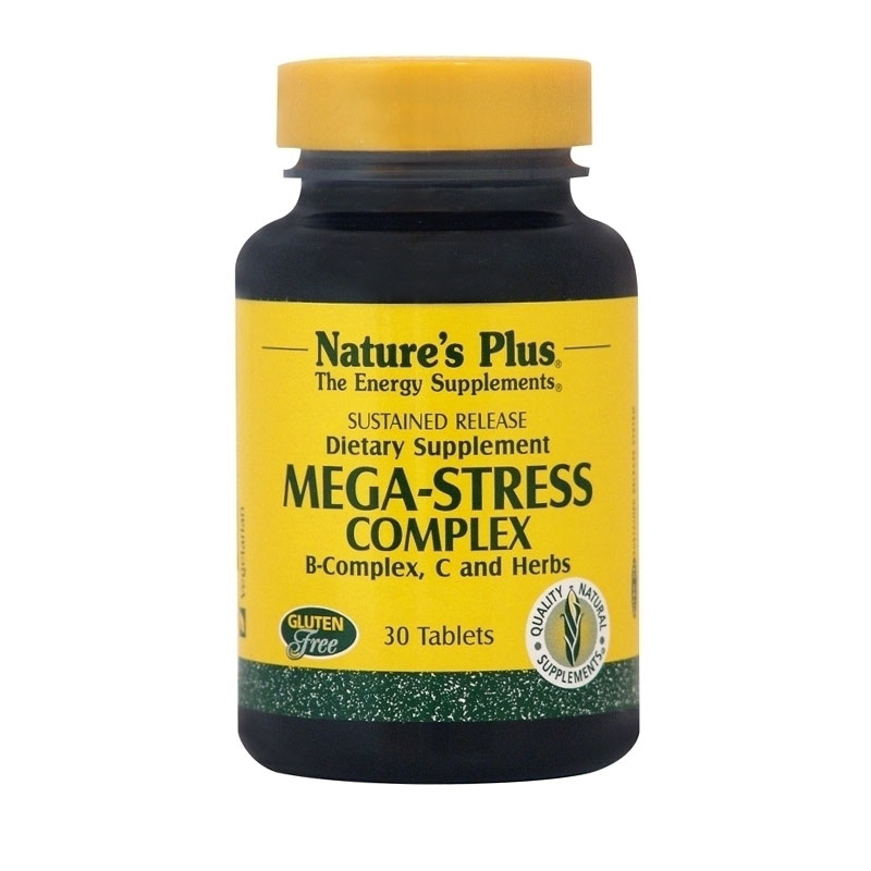 Natures Plus Mega Stress Complex - Φόρμουλα Κατά του Άγχους (30 Ταμπλέτες)