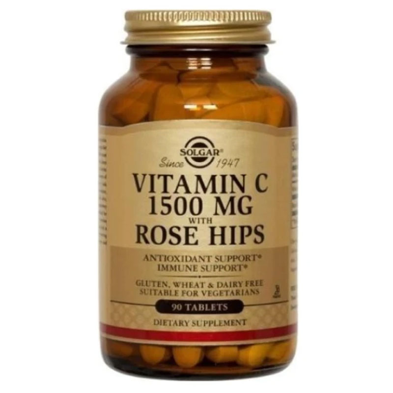 Solgar Vitamin C with Rose Hips 1500mg, 90 Tablets