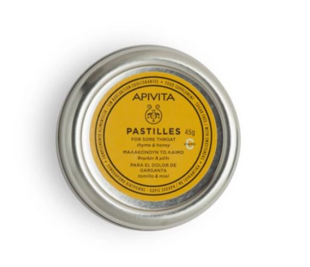 Apivita Παστίλιες για τον πονεμένο λαιμό με μέλι & θυμάρι 45g