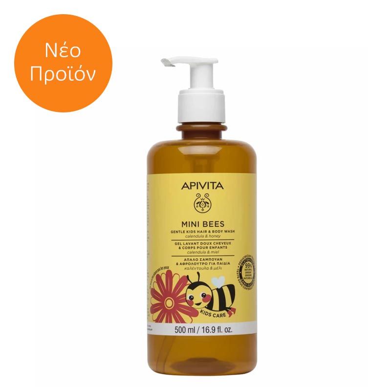 Apivita Mini Bees Gentle Kids Hair & Bodu Wash Calendula & Honey 500ml