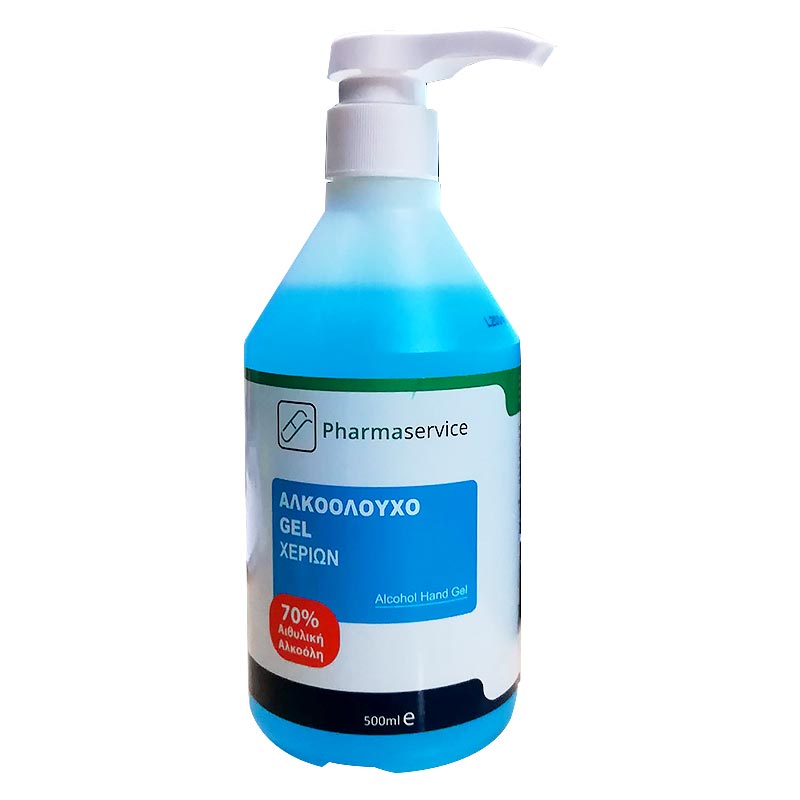 PHARMASERVICE Αλκοολούχο Gel Χεριών 70% Αιθυλική Αλκοόλη 500ml