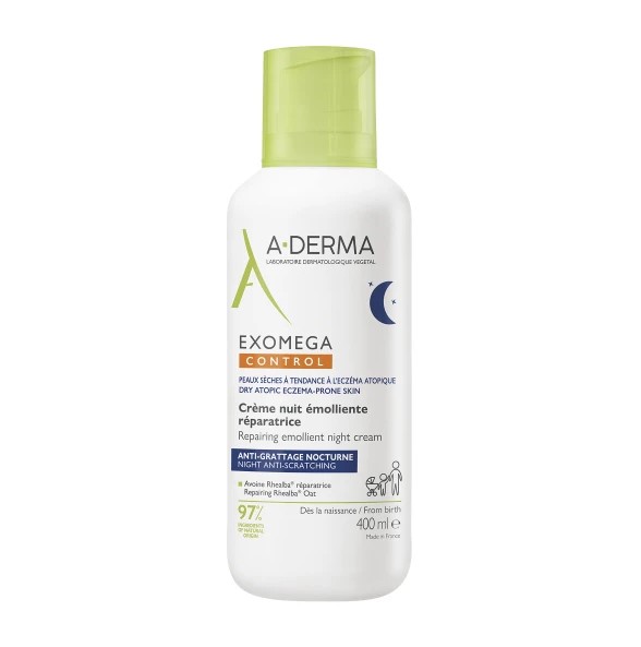 A-Derma Exomega Control Repairing Emollient Night Cream, 400ml
