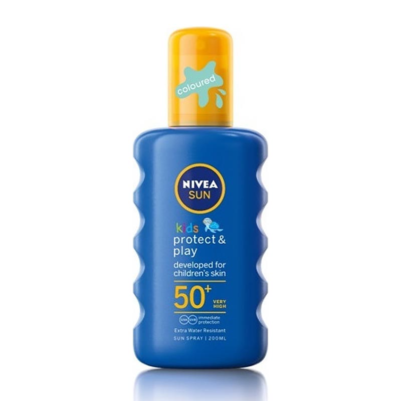 Nivea Sun Kids Moisturizing Coloured Spray SPF 50 Παιδικό Αντηλιακό Γαλάκτωμα 200ml