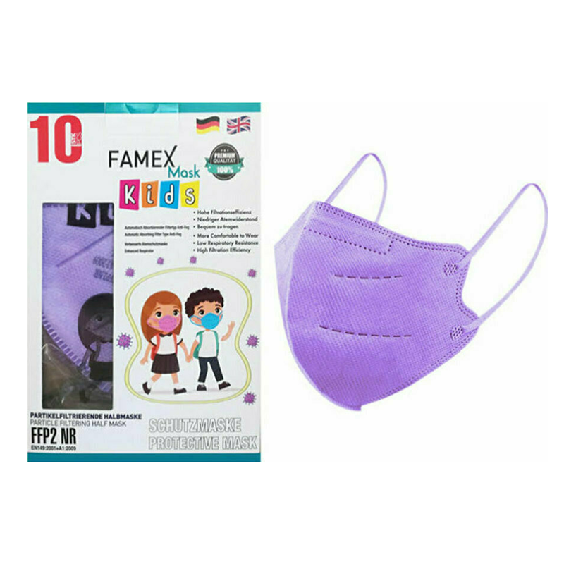 Famex Kids Mask FFP2 NR Lilac 10τμχ - Παιδική Μάσκα Υψηλής Προστασίας Λιλά