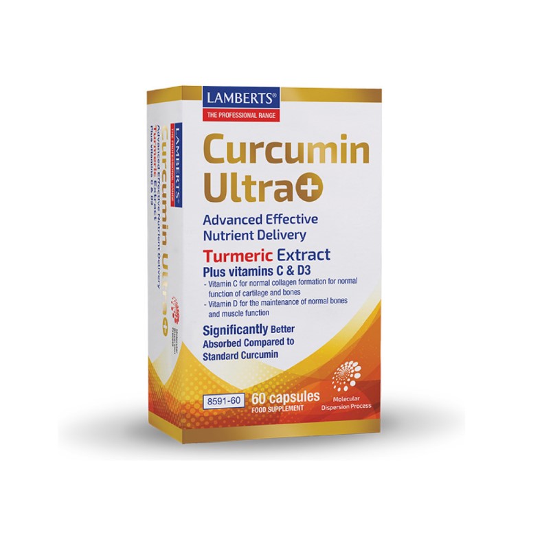 Lamberts Curcumin Ultra+ Turmeric, C, D3 Συμπλήρωμα Διατροφής με Κουρκουμά 60 Κάψουλες