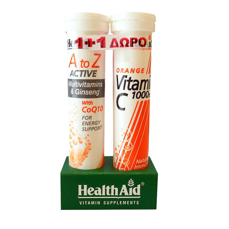 1+1 ΔΩΡΟ Health Aid A to Z Active 20 eff tabs & Vitamin C 1000mg Orange 20eff tabs