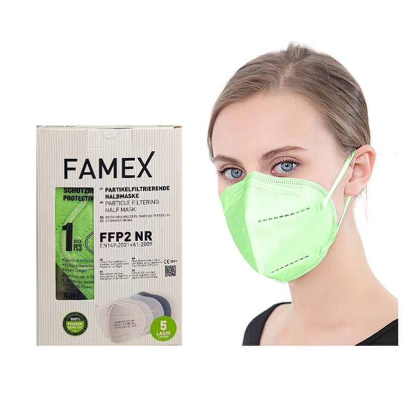 Famex Mask Μάσκες Υψηλής Προστασίας Λαχανί FFP2 NR 10τμχ