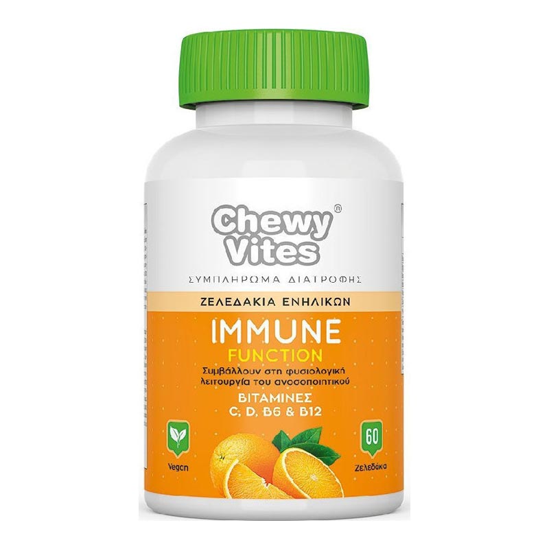 Chewy Vites Immune Function Vitamin C, D, B6 & B12 Πολυβιταμίνη Ενηλίκων για Ενίσχυση Ανοσοποιητικού σε Ζελεδάκια , 60 ζελεδάκια