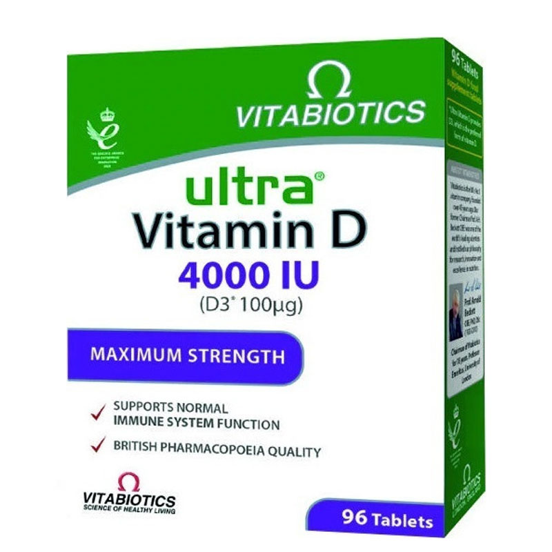 Vitabiotics Ultra Vitamin D 4000 IU Συμπλήρωμα Διατροφής για το Ανοσοποιητικού Συστήματος,96tabs