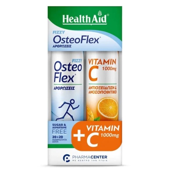 Health Aid Promo Osteoflex Fizzy 20 Αναβράζοντα Δισκία & Vitamin C 1000mg, 20 Αναβράζοντα Δισκία