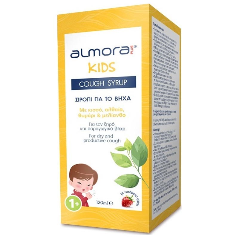 Almora Plus Kids Cough Syrup, Σιρόπι για Ξηρό & Παραγωγικό Βήχα, από 1 Έτους, Γεύση Φράουλα 120ml