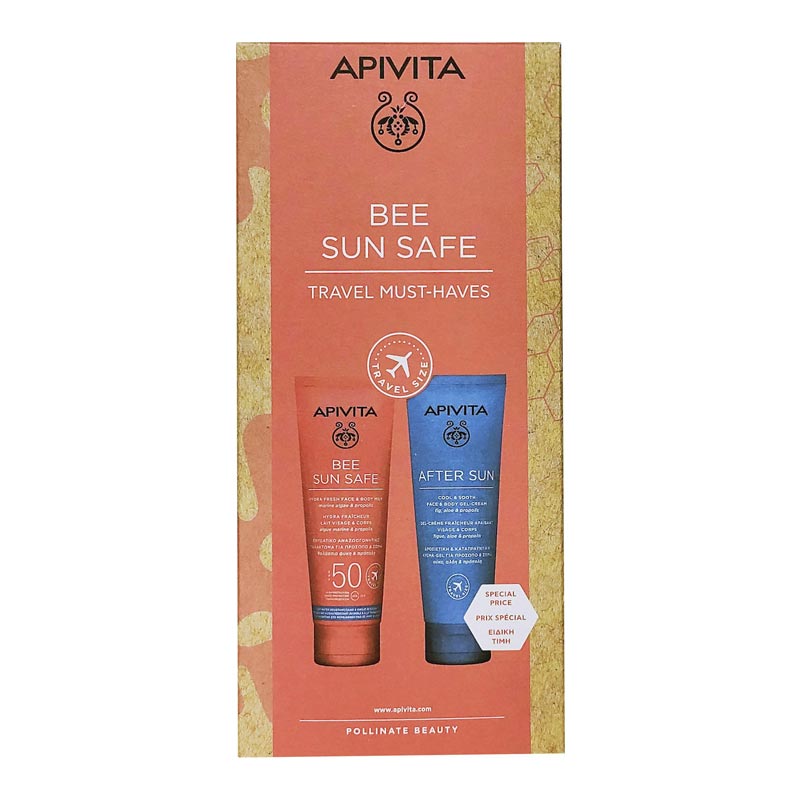 Apivita Promo Bee Sun Safe Travel Must-Haves Ενυδατική Κρέμα-Gel Προσώπου SPF50 100ml & After Sun Κρεμά-Gel 100ml