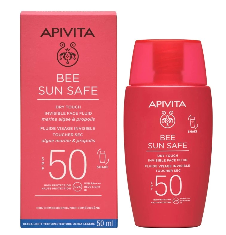 Apivita Bee Sun Safe Invisible Face Fluid SPF50 Αντηλιακή Λεπτόρρευστη Κρέμα Προσώπου Dry Touch 50ml