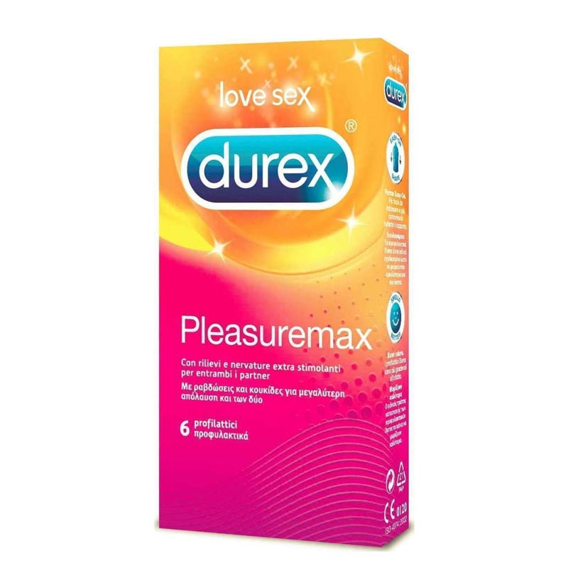 Durex Pleasuremax με Ραβδώσεις & Κουκίδες για μεγαλύτερη απόλαυση, 6τμχ