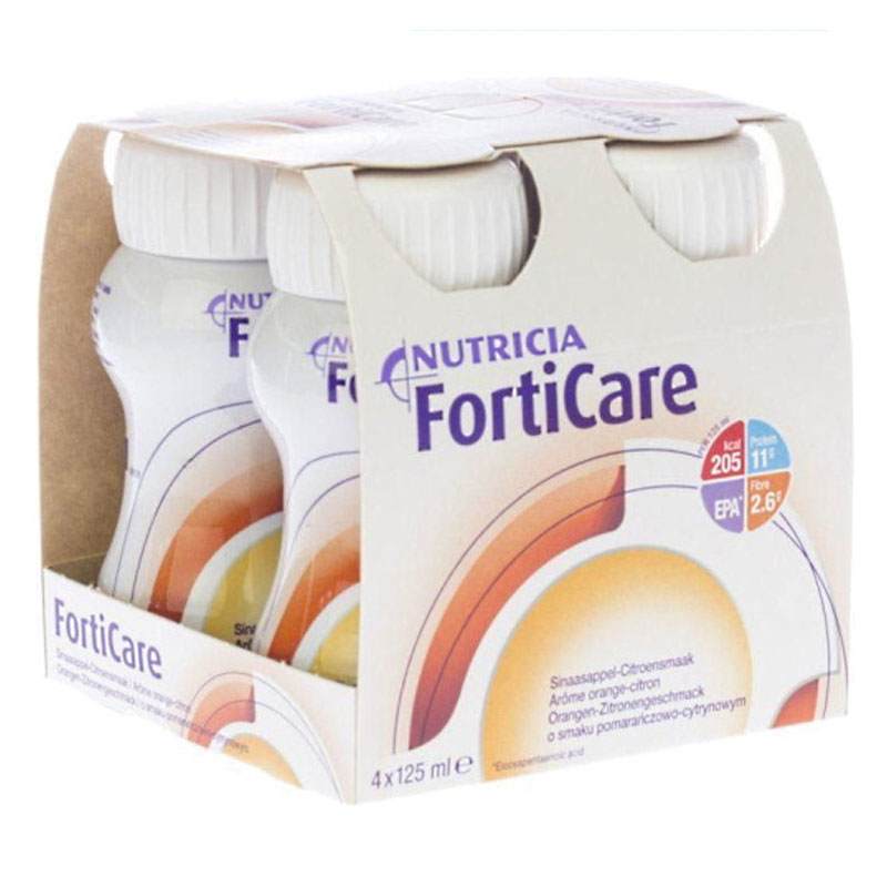 Nutricia FortiCare Τρόφιμο  με Γεύση Ροδάκινο - Τζίντζερ 4x125ml