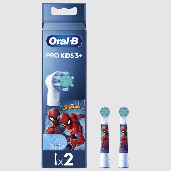Oral -B Pro Kids Ανταλλακτικά Ηλεκτρικής Οδοντόβουρτσας Spiderman, 2 τεμάχια