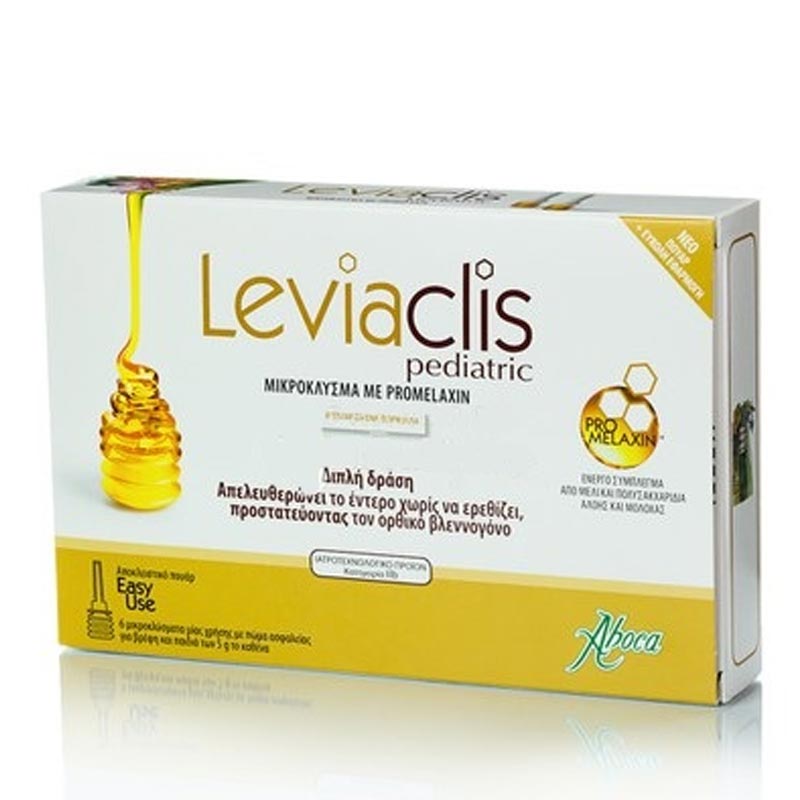 Aboca Leviaclis PEDIATRIC - Μικροκλύσμα για βρέφη & παιδιά με promelaxin, 6 μικροκλύσματα μίας χρήσης των 5gr