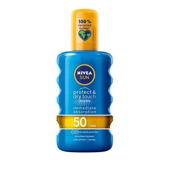 Nivea Sun Protect & Dry Touch Invisible Spray Spf50 Διάφανο Αντηλιακό Spray Υψηλής Προστασίας & Αίσθηση Δροσιάς 200ml