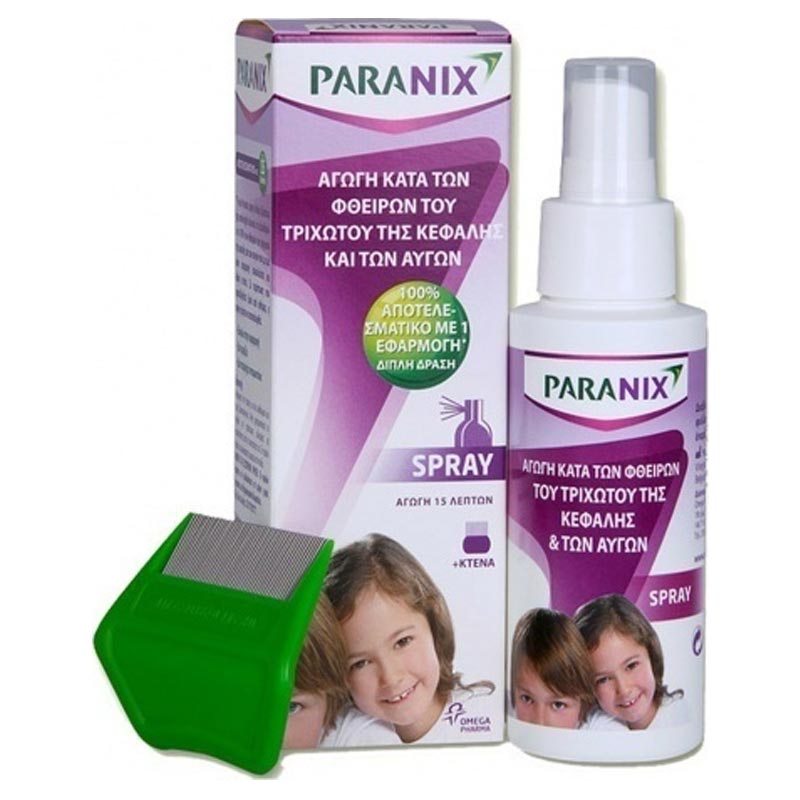 Paranix Spray Αγωγή Κατά των Φθειρών του Τριχωτού της Κεφαλής και των Αυγών 100ml + Κτένα