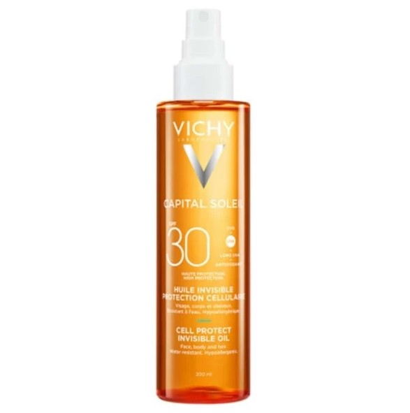 Vichy Capital Soleil Cell Protect Αόρατο Λάδι SPF30, 200ml