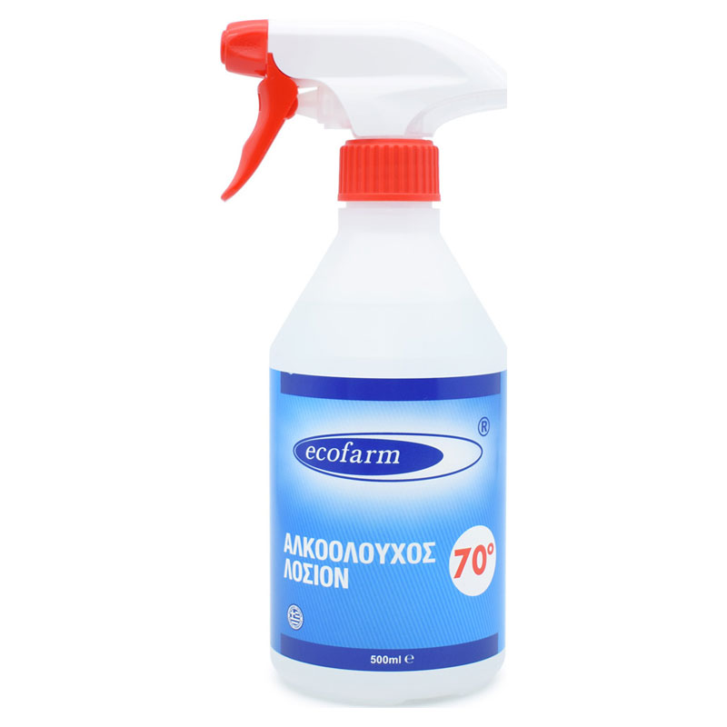 Ecofarm Αλκοολούχος Λοσιόν 70˚ Σε Μορφή Spray 500ml