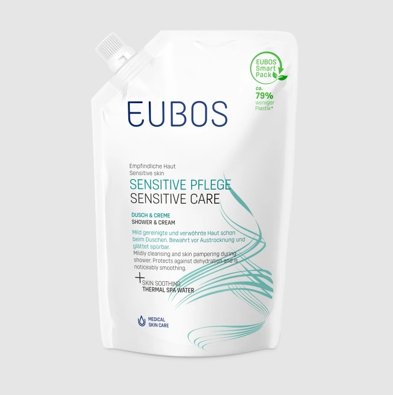 Eubos Sensitive Care Shower & Cream Refill Απαλό Κρεμώδες Καθαριστικό Σώματος Ανταλλακτικό 400ml